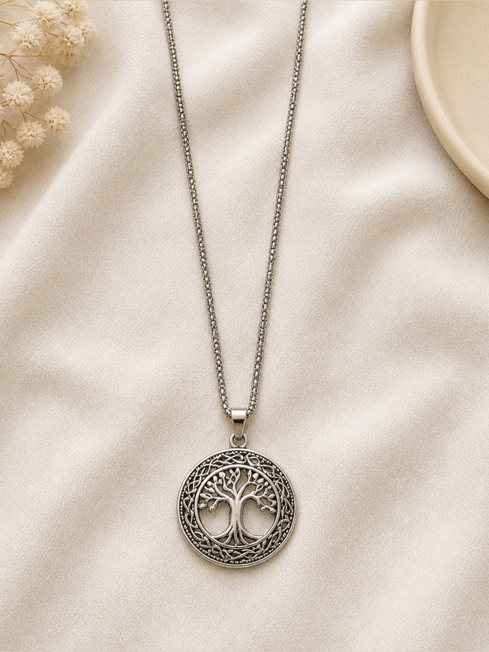 Stainless steel silver 22” long necklace set of 2 necklaces